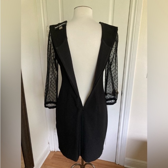 Karl Lagerfeld Paris, Black Cocktail Dress, long sleeves. Fully lined - Picture 5 of 9